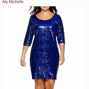 My Michelle Sapphire Blue Sequined Dress Party Dress